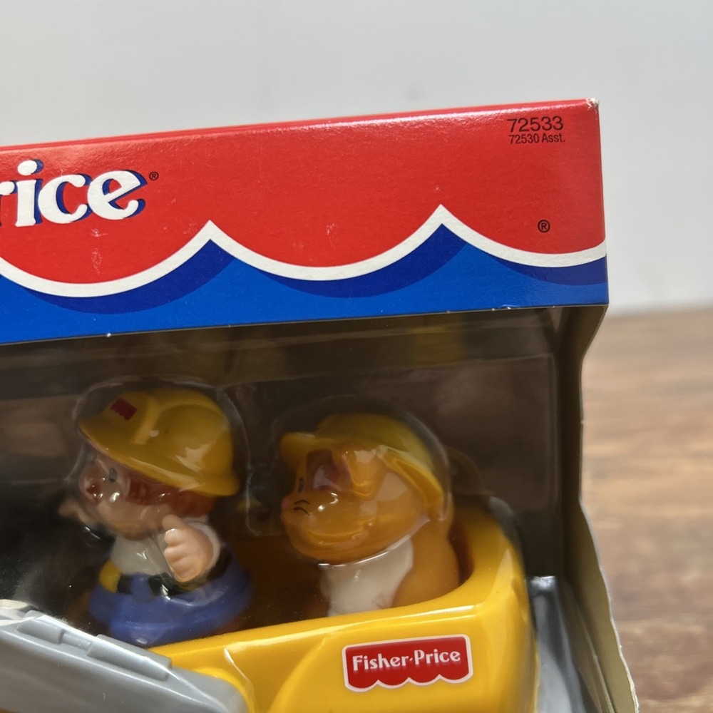 VTG 1996 Fisher Price Little People Petmobile Bulldozer Cat New RARE #72533 - Picture 3 of 10